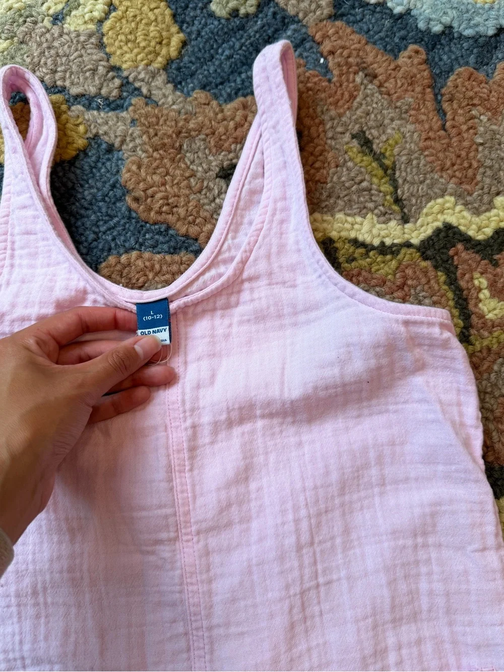 Pink Girls' Cotton Gauze Romper + Knit Shorts Vacation Beach Coverups Size 10
